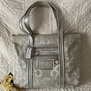 Coach Silver Poppy Tote